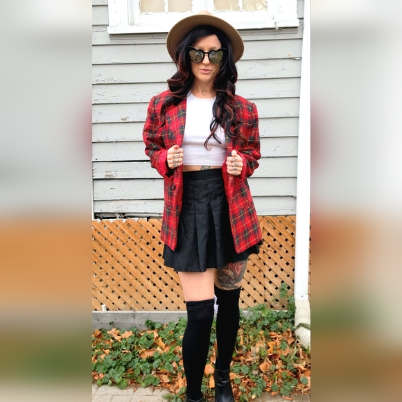 Vintage plaid blazer - Picture 3 of 4